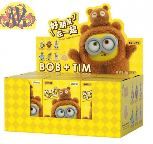 Игрушка-брелок 52TOYS "Миньоны. Bob и Tim" мягкая 15 см ассорти (арт. 053525)
