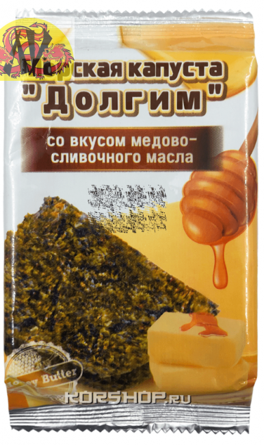 Морская капуста "Долгим" со вкусом медово-сливочного масла (5гр.) Морская капуста "Долгим" со вкусом медово-сливочного масла (5гр.)